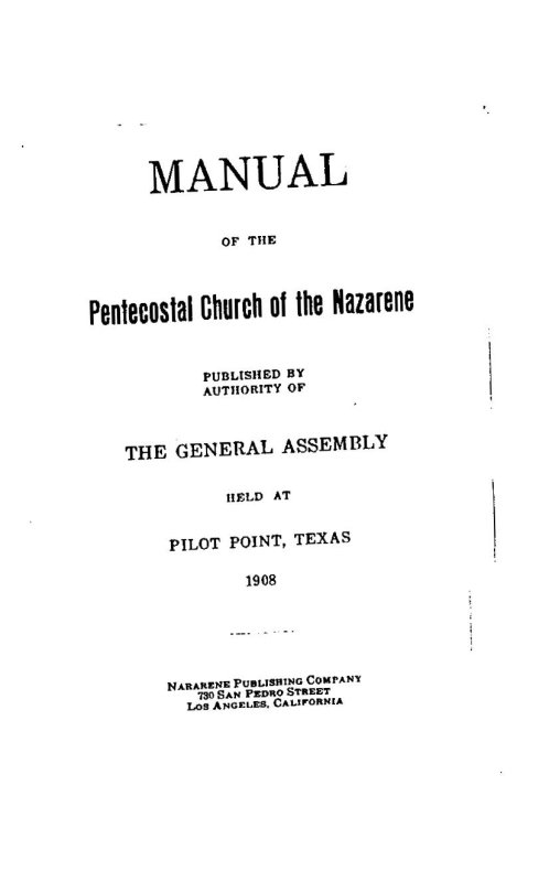 Title Page of 1908 Manual