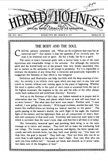 Front page of Herald of Holiness - March 30, 1927