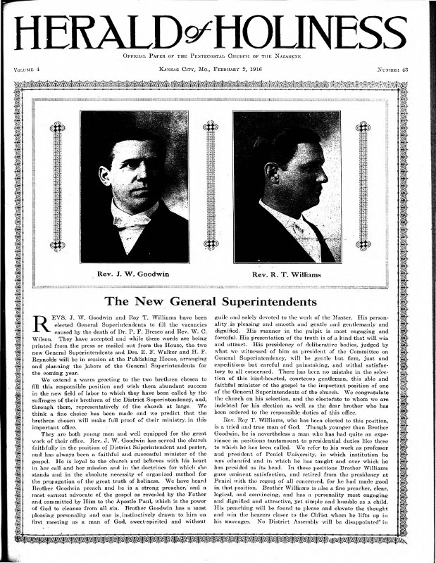 Title Page of Herald of Holiness - February 2, 1916