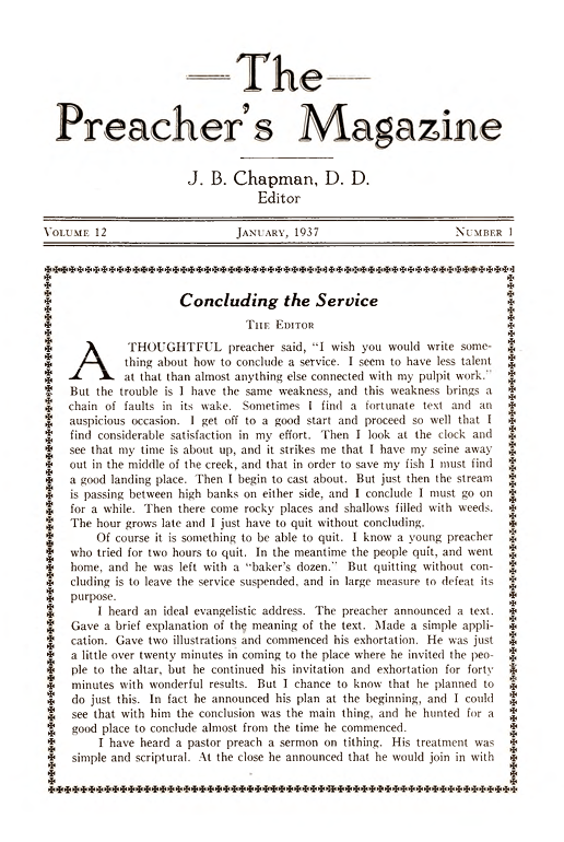 Title Page of Preacher's Magazine