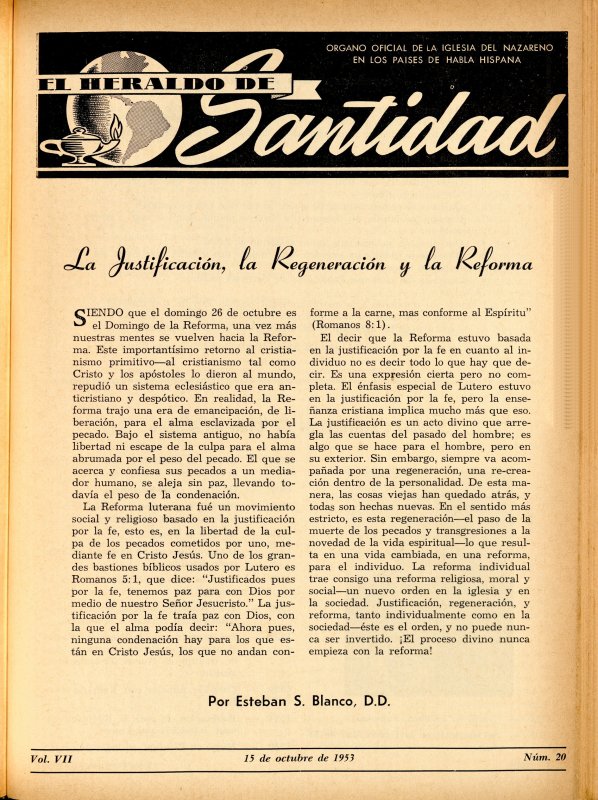 Portada: La justificación, la regeneración y la reforma, Esteban S. Blanco