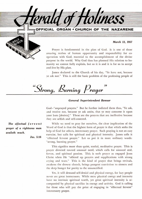 Herald of Holiness - March 13, 1957